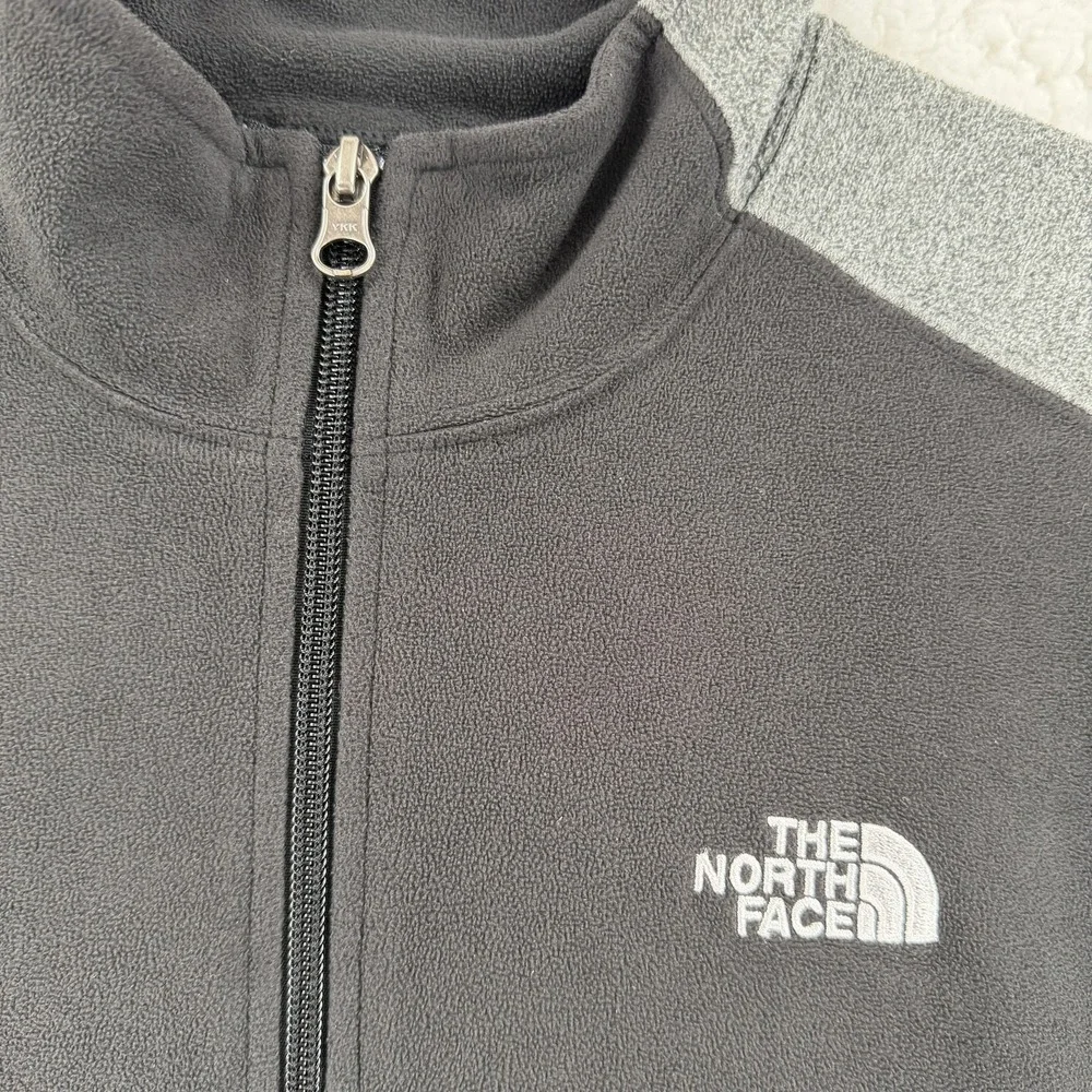 The North Face Jacket Boys XL Black Gray Fleece 1/4 Zip Pullover‎ Colorblock